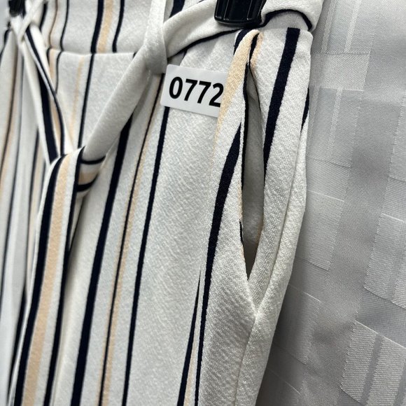 Shein Women Dress Pants Size S Color White Black Beige Stripe - Picture 12 of 15